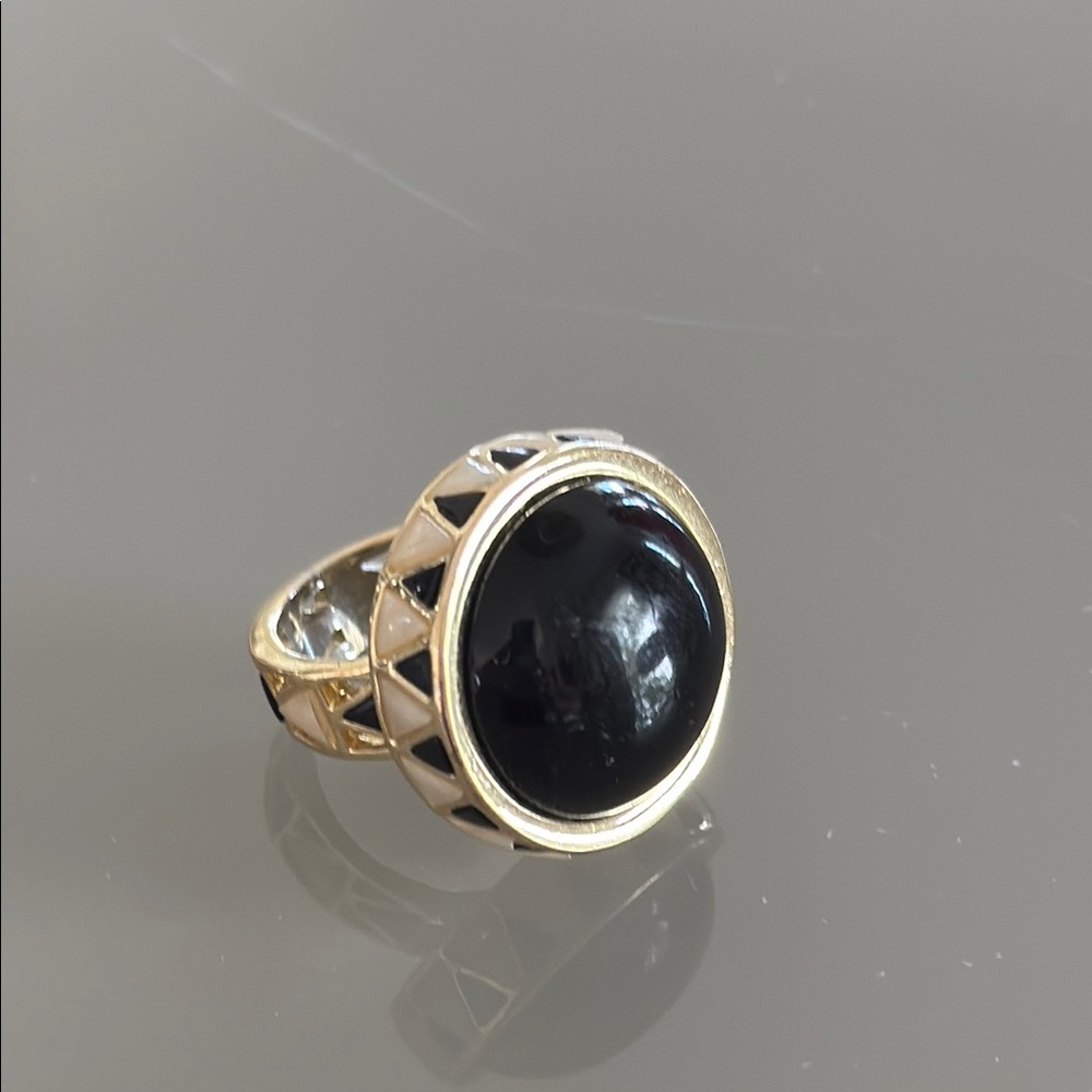 House of Harlow Gold and Black Ring